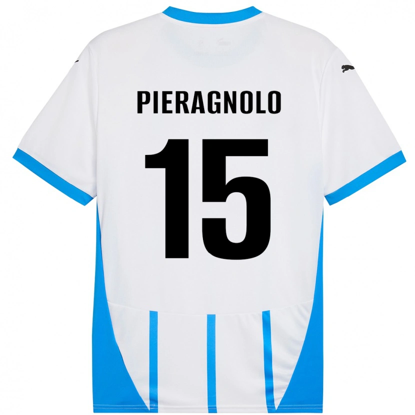 Danxen Niño Camiseta Edoardo Pieragnolo #15 Blanco Azul 2ª Equipación 2024/25 La Camisa México