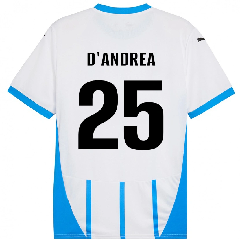 Danxen Niño Camiseta Luca D'andrea #25 Blanco Azul 2ª Equipación 2024/25 La Camisa México