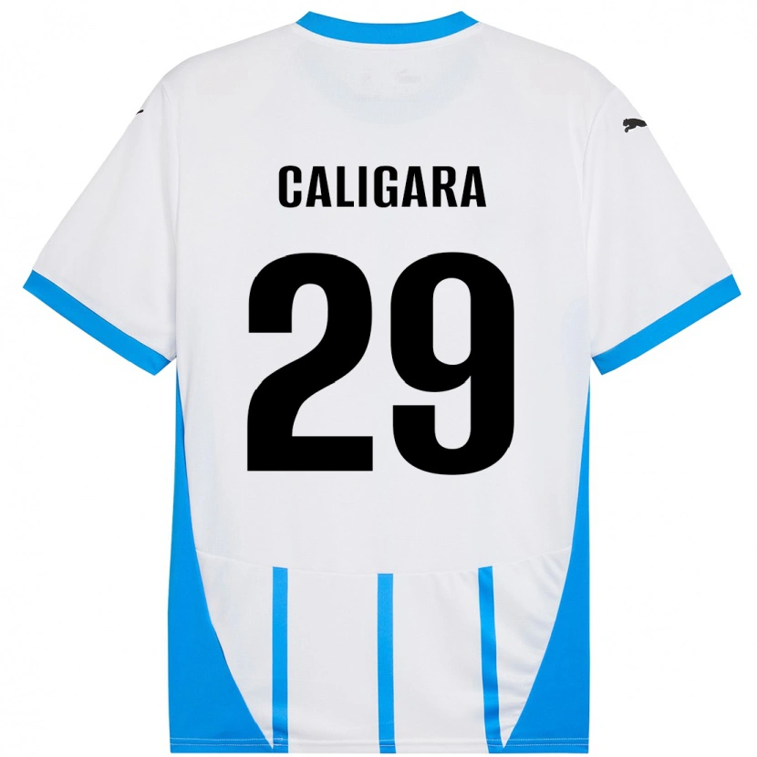 Danxen Niño Camiseta Fabrizio Caligara #29 Blanco Azul 2ª Equipación 2024/25 La Camisa México