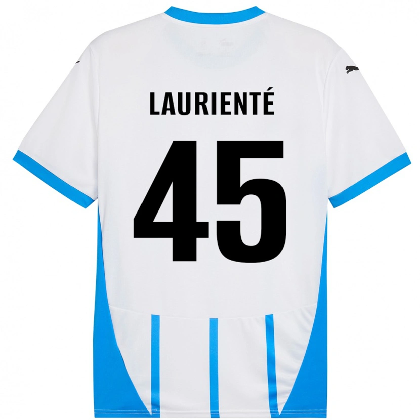 Danxen Niño Camiseta Armand Laurienté #45 Blanco Azul 2ª Equipación 2024/25 La Camisa México