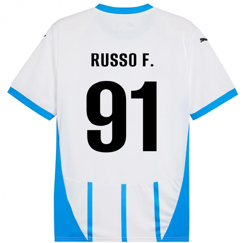 Danxen Niño Camiseta Flavio Russo #91 Blanco Azul 2ª Equipación 2024/25 La Camisa México