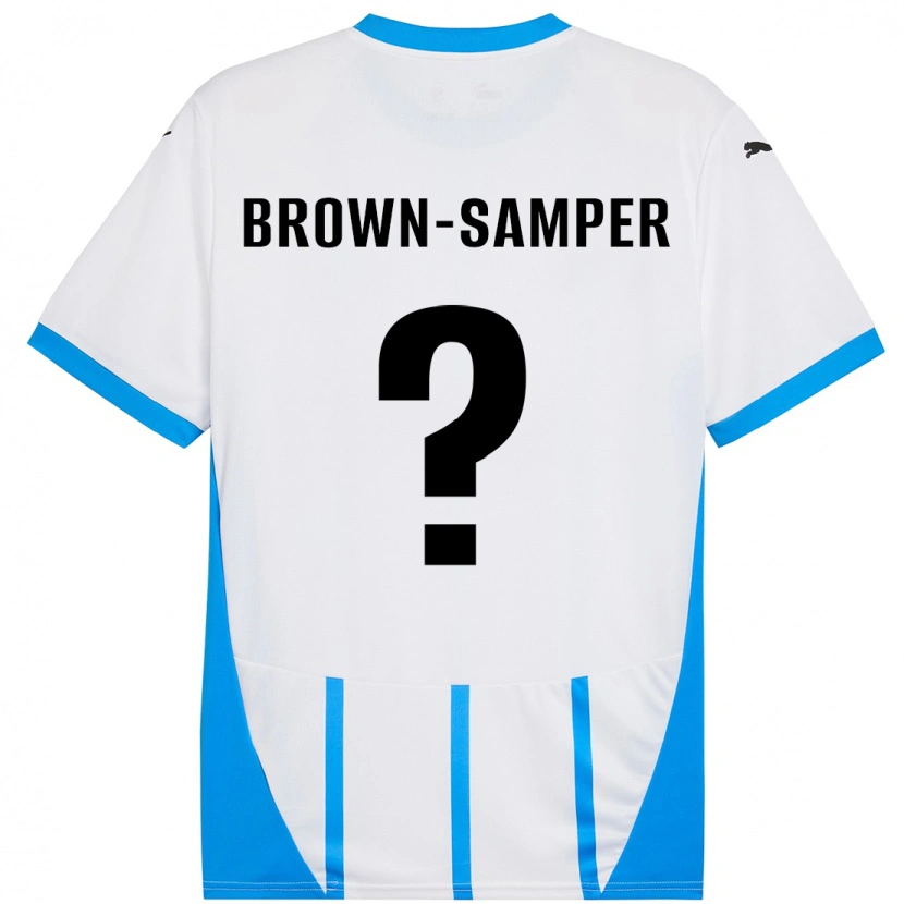 Danxen Niño Camiseta Isaac Brown-Samper #0 Blanco Azul 2ª Equipación 2024/25 La Camisa México