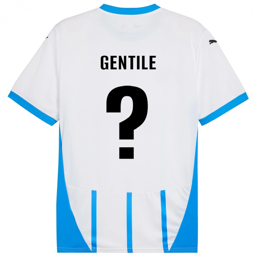 Danxen Niño Camiseta Raffaele Gentile #0 Blanco Azul 2ª Equipación 2024/25 La Camisa México