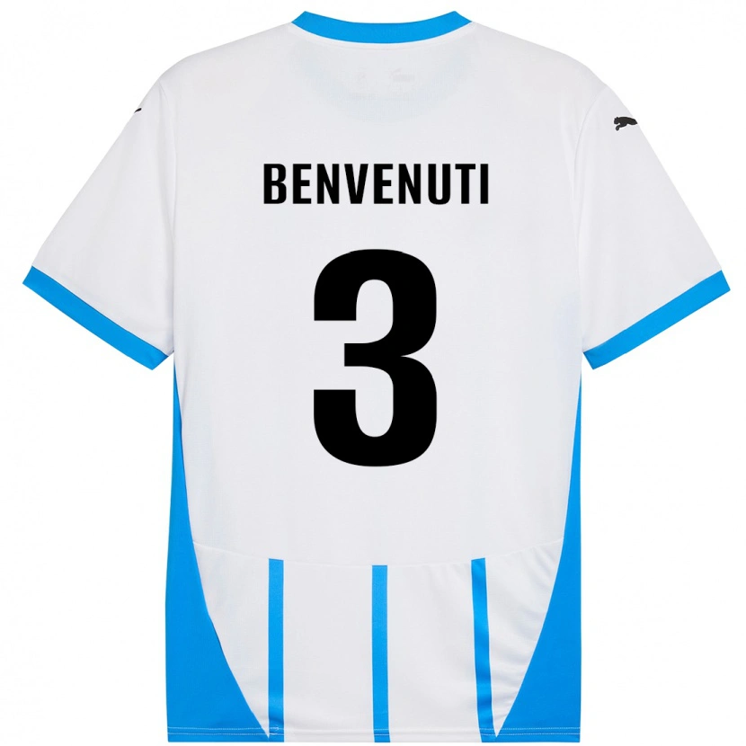 Danxen Niño Camiseta Tommaso Benvenuti #3 Blanco Azul 2ª Equipación 2024/25 La Camisa México