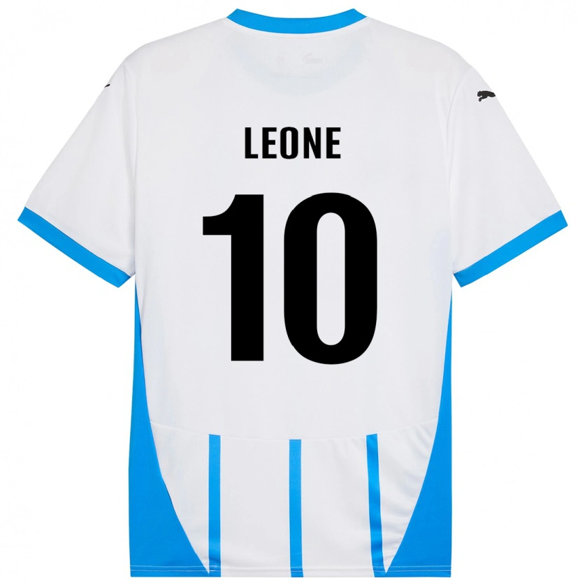 Danxen Niño Camiseta Kevin Leone #10 Blanco Azul 2ª Equipación 2024/25 La Camisa México