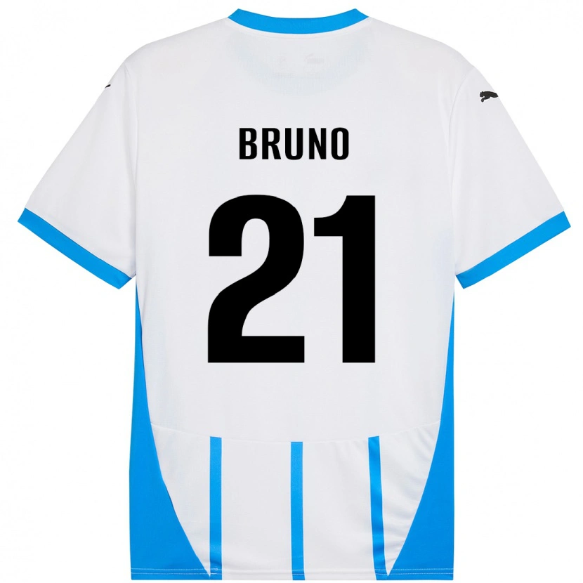 Danxen Niño Camiseta Kevin Bruno #21 Blanco Azul 2ª Equipación 2024/25 La Camisa México