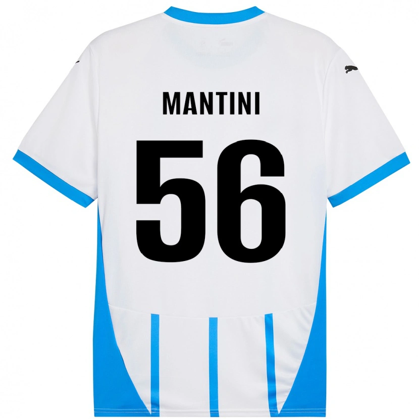 Danxen Niño Camiseta Raffaele Mantini #56 Blanco Azul 2ª Equipación 2024/25 La Camisa México