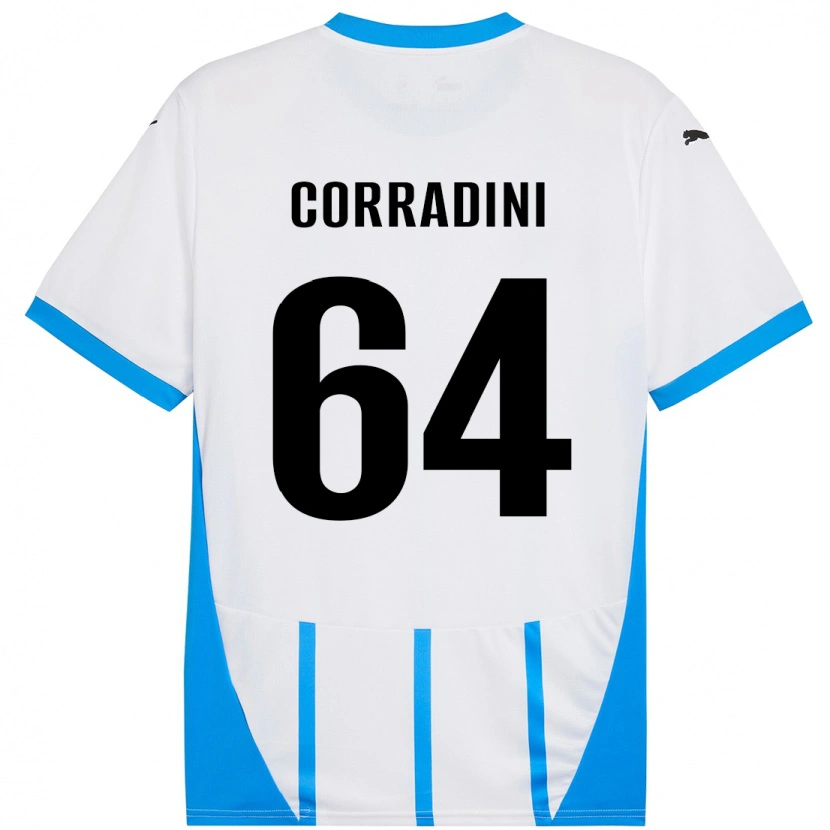 Danxen Niño Camiseta Francesco Corradini #64 Blanco Azul 2ª Equipación 2024/25 La Camisa México