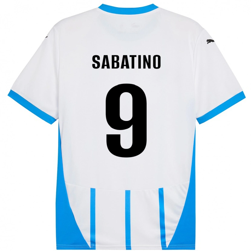 Danxen Niño Camiseta Daniela Sabatino #9 Blanco Azul 2ª Equipación 2024/25 La Camisa México