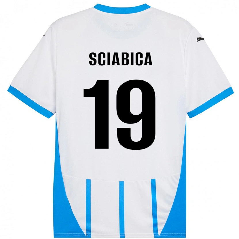 Danxen Niño Camiseta Manuela Sciabica #19 Blanco Azul 2ª Equipación 2024/25 La Camisa México