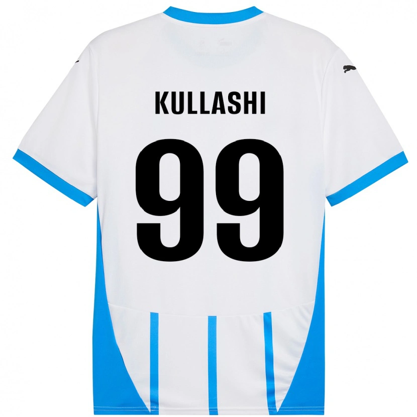 Danxen Niño Camiseta Loreta Kullashi #99 Blanco Azul 2ª Equipación 2024/25 La Camisa México