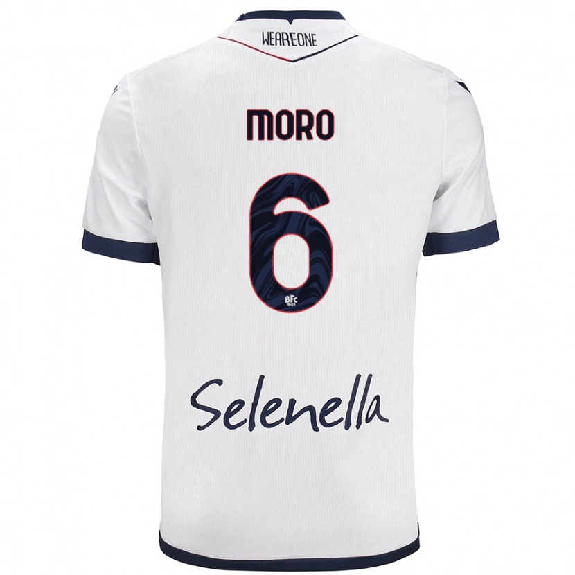 Danxen Niño Camiseta Nikola Moro #6 Blanco Azul Real 2ª Equipación 2024/25 La Camisa México