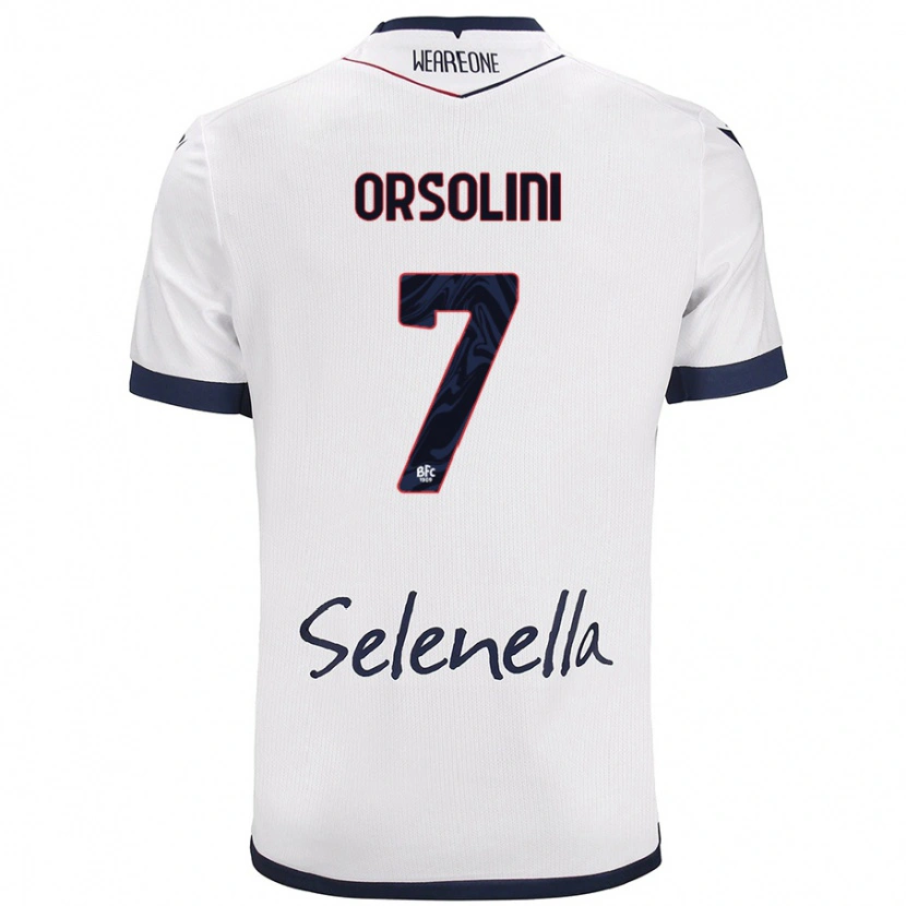 Danxen Niño Camiseta Riccardo Orsolini #7 Blanco Azul Real 2ª Equipación 2024/25 La Camisa México