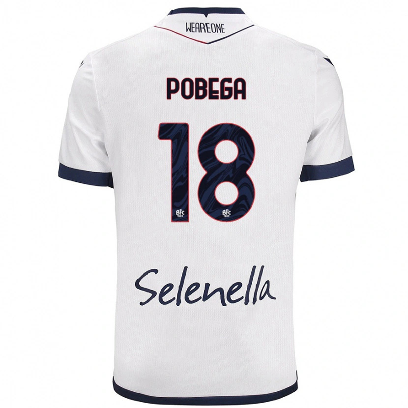 Danxen Niño Camiseta Tommaso Pobega #18 Blanco Azul Real 2ª Equipación 2024/25 La Camisa México