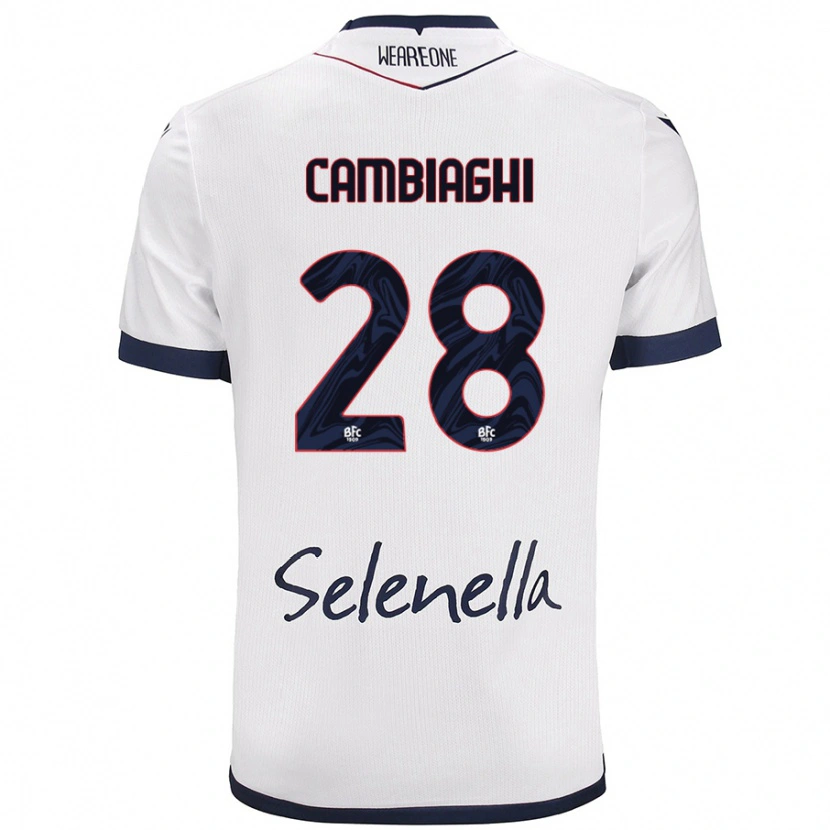 Danxen Niño Camiseta Nicolò Cambiaghi #28 Blanco Azul Real 2ª Equipación 2024/25 La Camisa México