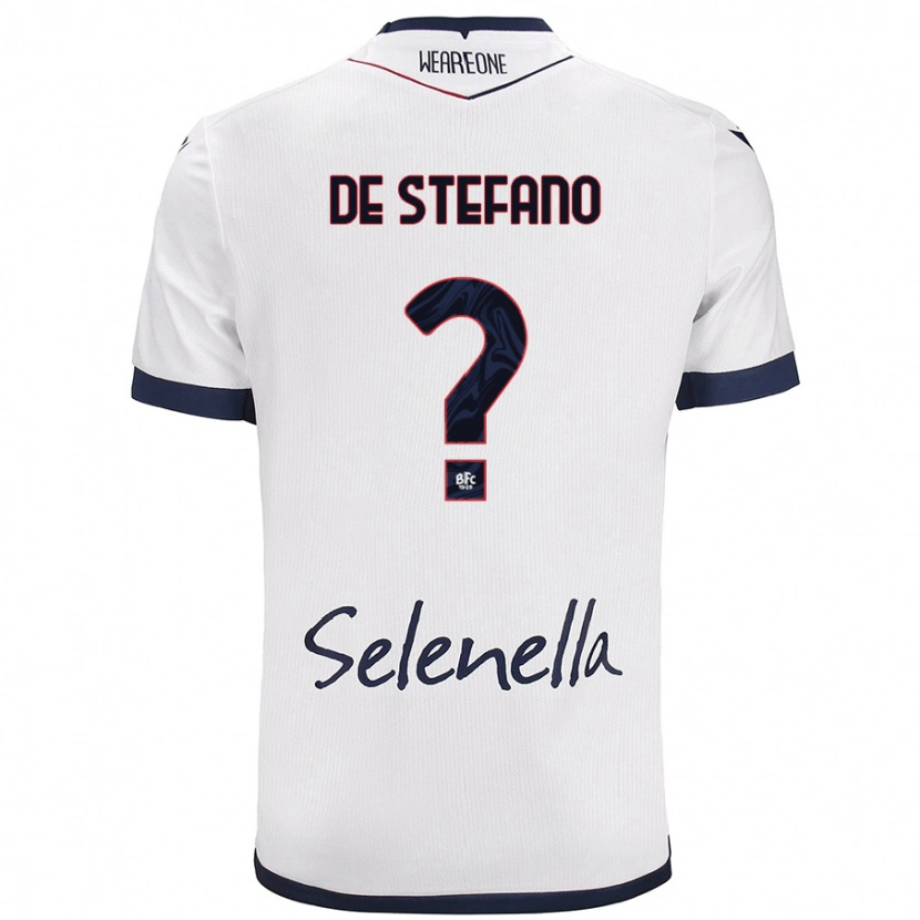 Danxen Niño Camiseta Nicolò De Stefano #0 Blanco Azul Real 2ª Equipación 2024/25 La Camisa México