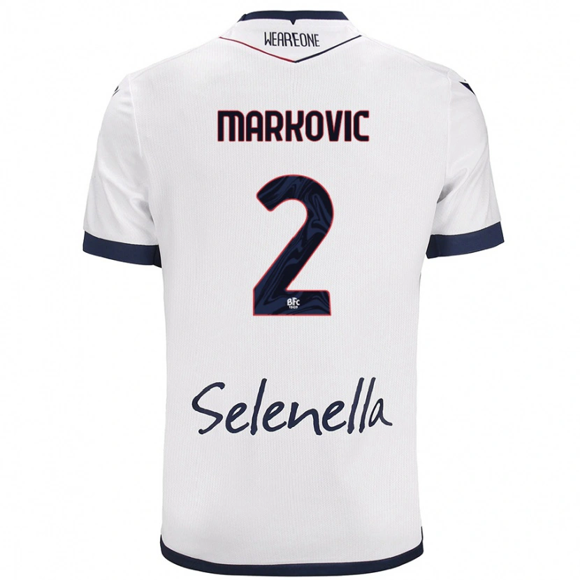 Danxen Niño Camiseta Petar Markovic #2 Blanco Azul Real 2ª Equipación 2024/25 La Camisa México