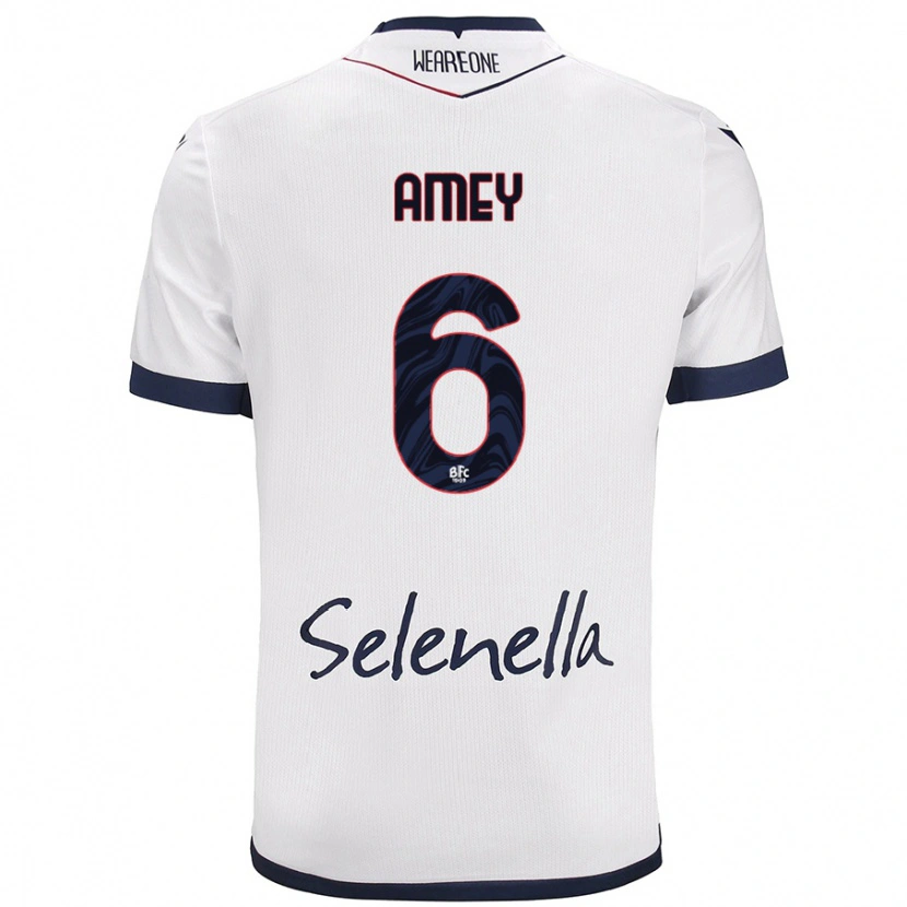 Danxen Niño Camiseta Wisdom Amey #6 Blanco Azul Real 2ª Equipación 2024/25 La Camisa México