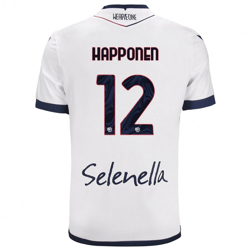 Danxen Niño Camiseta Ukko Happonen #12 Blanco Azul Real 2ª Equipación 2024/25 La Camisa México