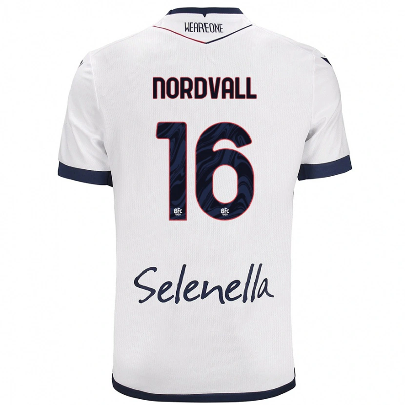 Danxen Niño Camiseta Ossian Nordvall #16 Blanco Azul Real 2ª Equipación 2024/25 La Camisa México