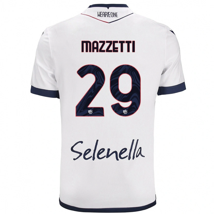 Danxen Niño Camiseta Gabriele Mazzetti #29 Blanco Azul Real 2ª Equipación 2024/25 La Camisa México