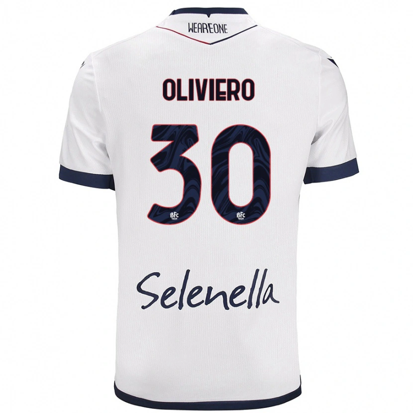 Danxen Niño Camiseta Andrea Oliviero #30 Blanco Azul Real 2ª Equipación 2024/25 La Camisa México