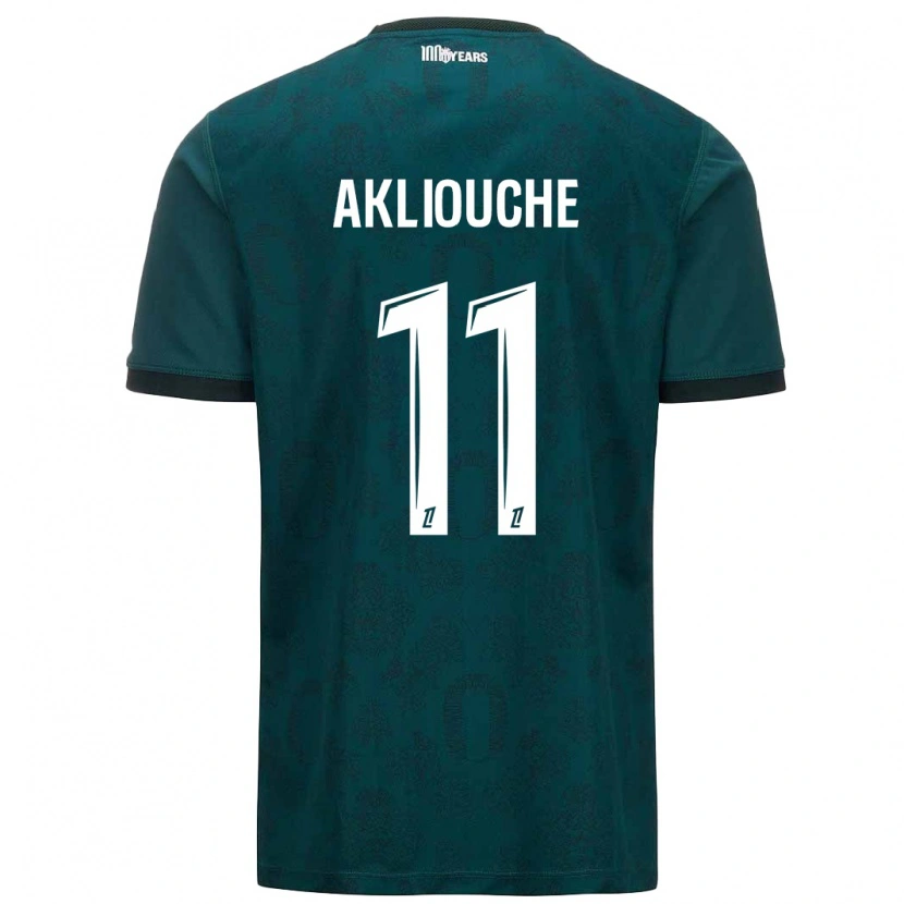 Danxen Niño Camiseta Maghnes Akliouche #11 Verde Oscuro 2ª Equipación 2024/25 La Camisa México