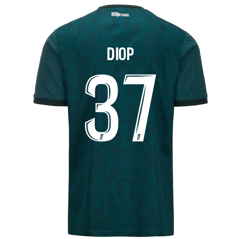 Danxen Niño Camiseta Edan Diop #37 Verde Oscuro 2ª Equipación 2024/25 La Camisa México