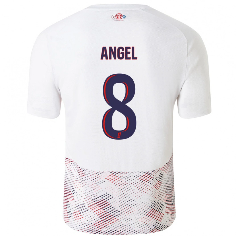 Danxen Niño Camiseta Angel Gomes #8 Blanco Azul Real 2ª Equipación 2024/25 La Camisa México