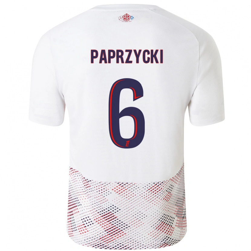 Danxen Niño Camiseta Aurore Paprzycki #6 Blanco Azul Real 2ª Equipación 2024/25 La Camisa México