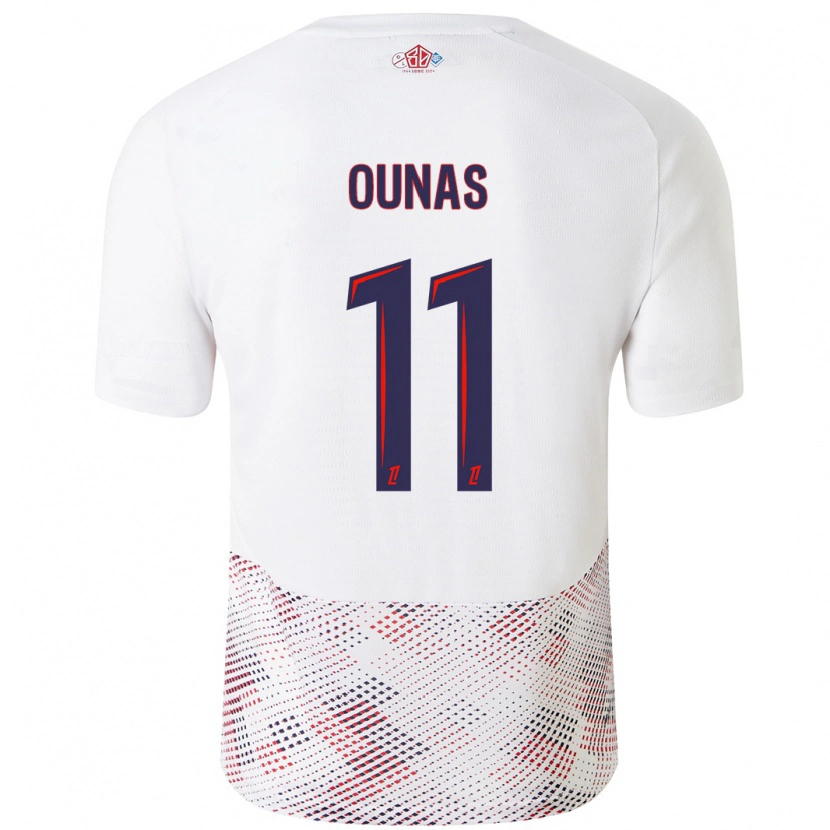 Danxen Niño Camiseta Adam Ounas #11 Blanco Azul Real 2ª Equipación 2024/25 La Camisa México