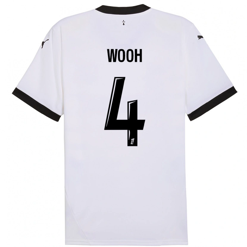 Danxen Niño Camiseta Christopher Wooh #4 Blanco Negro 2ª Equipación 2024/25 La Camisa México
