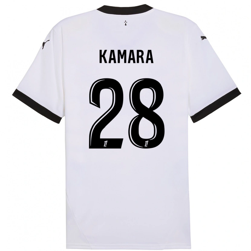 Danxen Niño Camiseta Glen Kamara #28 Blanco Negro 2ª Equipación 2024/25 La Camisa México