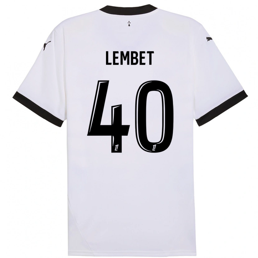 Danxen Niño Camiseta Geoffrey Lembet #40 Blanco Negro 2ª Equipación 2024/25 La Camisa México