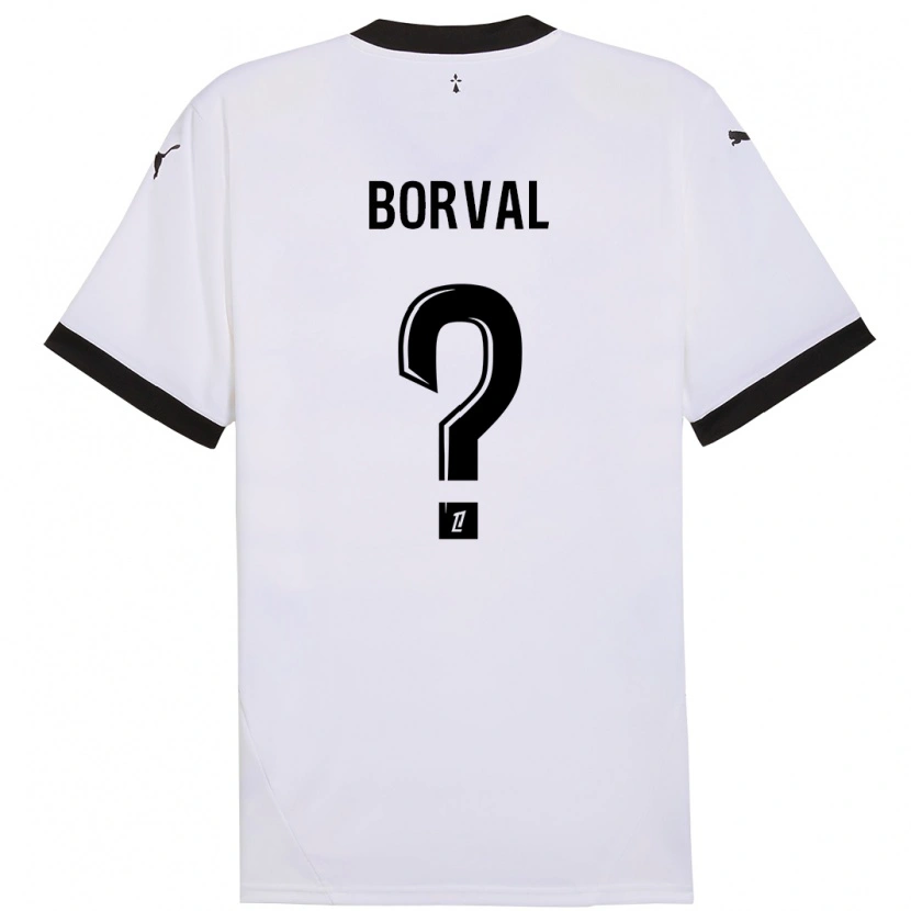 Danxen Niño Camiseta Cyril Borval #0 Blanco Negro 2ª Equipación 2024/25 La Camisa México