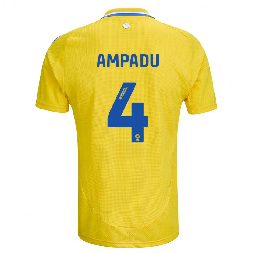 Danxen Niño Camiseta Ethan Ampadu #4 Amarillo Azul 2ª Equipación 2024/25 La Camisa México