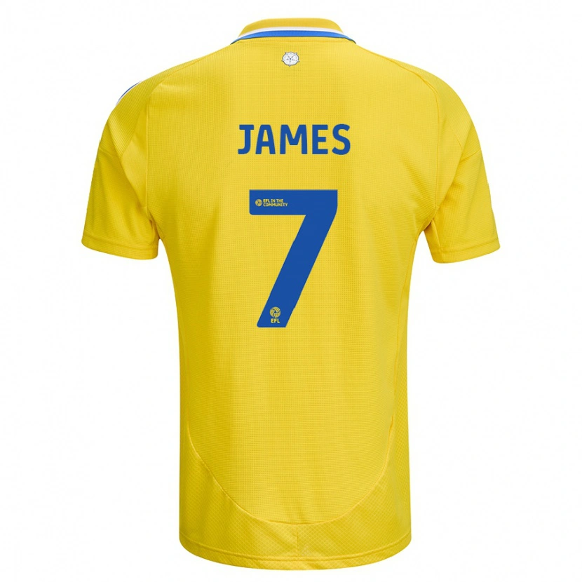 Danxen Niño Camiseta Daniel James #7 Amarillo Azul 2ª Equipación 2024/25 La Camisa México