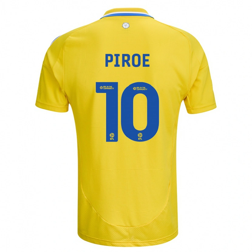 Danxen Niño Camiseta Joël Piroe #10 Amarillo Azul 2ª Equipación 2024/25 La Camisa México