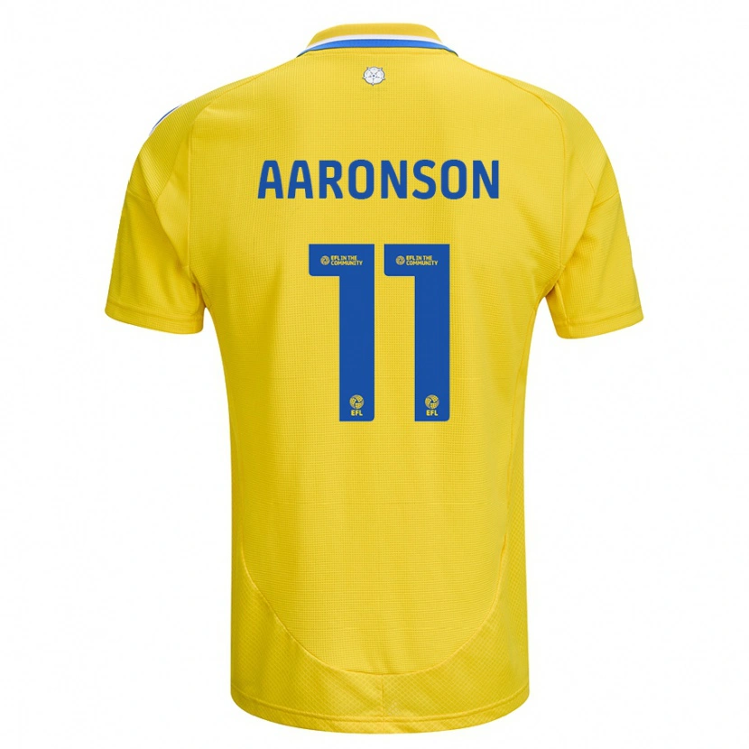 Danxen Niño Camiseta Brenden Aaronson #11 Amarillo Azul 2ª Equipación 2024/25 La Camisa México