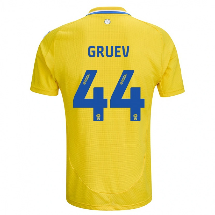 Danxen Niño Camiseta Ilia Gruev #44 Amarillo Azul 2ª Equipación 2024/25 La Camisa México