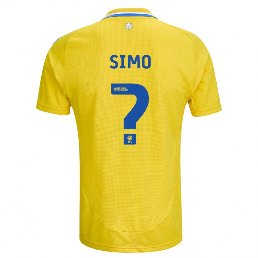 Danxen Niño Camiseta Elton Simo #0 Amarillo Azul 2ª Equipación 2024/25 La Camisa México