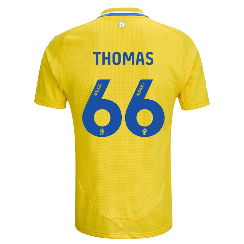 Danxen Niño Camiseta Luca Thomas #66 Amarillo Azul 2ª Equipación 2024/25 La Camisa México