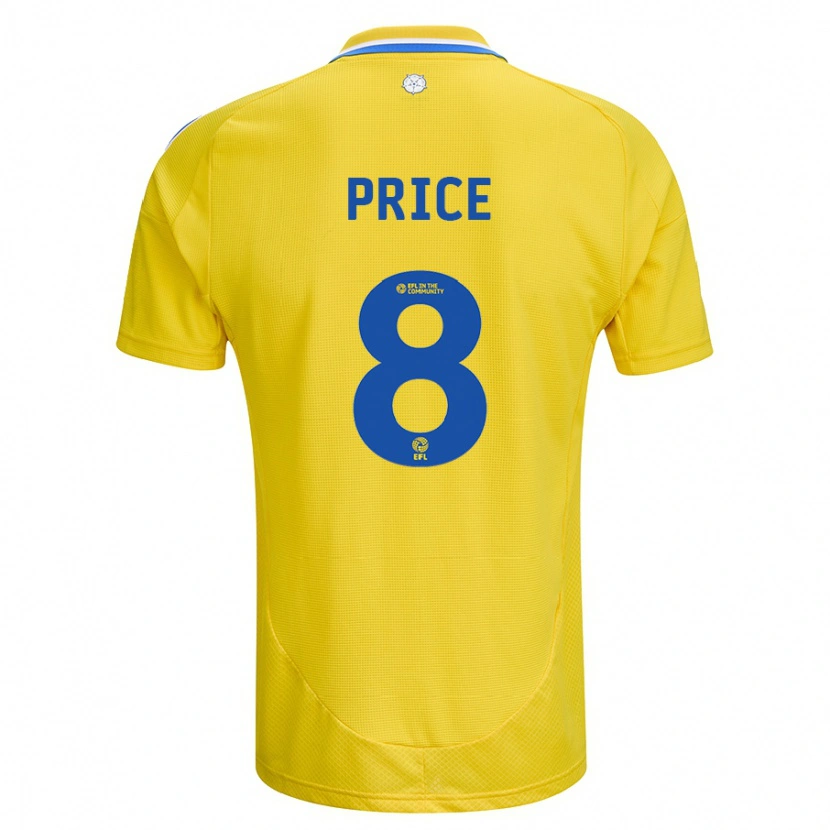 Danxen Niño Camiseta Leoni Price #8 Amarillo Azul 2ª Equipación 2024/25 La Camisa México