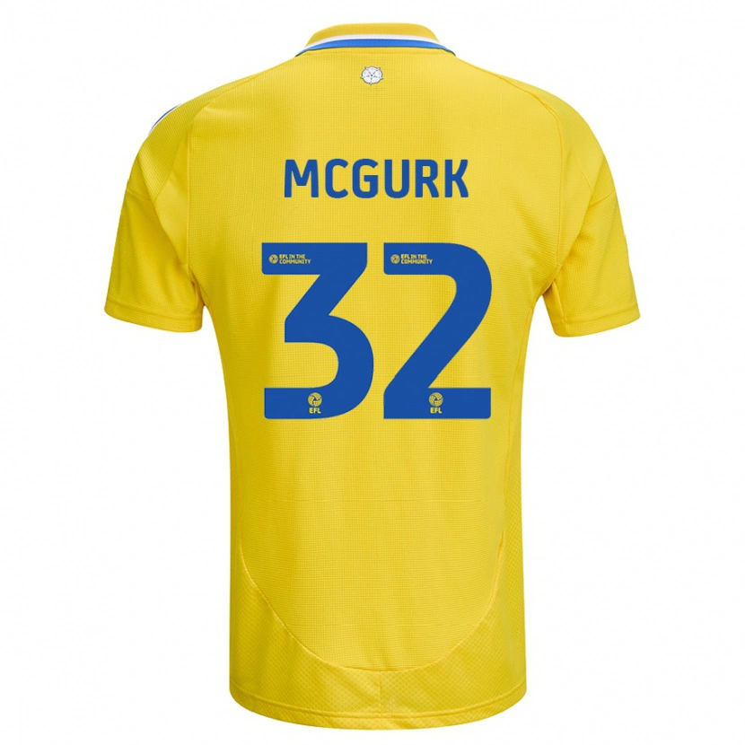 Danxen Niño Camiseta Sean Mcgurk #32 Amarillo Azul 2ª Equipación 2024/25 La Camisa México