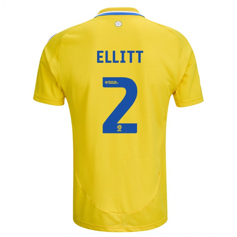 Danxen Niño Camiseta Izzy Ellitt #2 Amarillo Azul 2ª Equipación 2024/25 La Camisa México