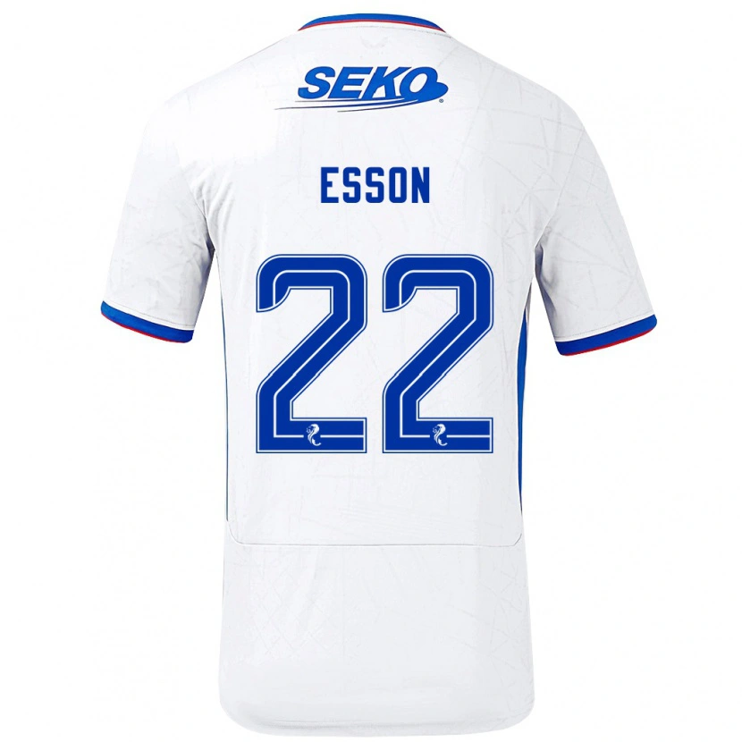 Danxen Niño Camiseta Victoria Esson #22 Blanco Azul 2ª Equipación 2024/25 La Camisa México