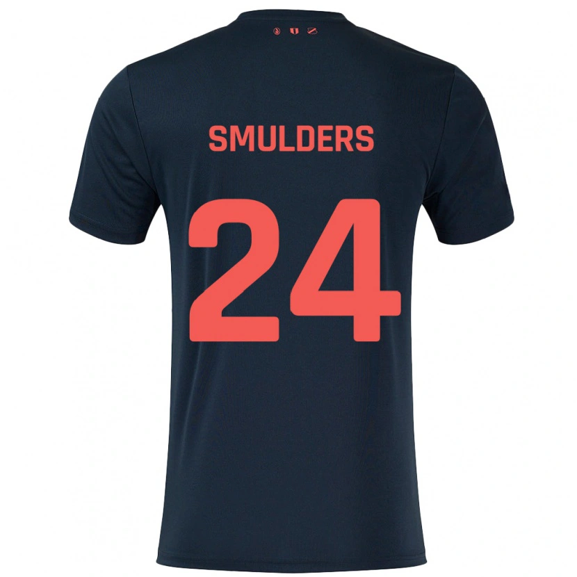 Danxen Niño Camiseta Anniek Smulders #24 Negro Rojo 2ª Equipación 2024/25 La Camisa México