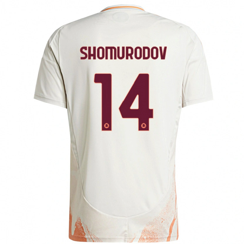 Danxen Niño Camiseta Eldor Shomurodov #14 Crema Blanco Naranja 2ª Equipación 2024/25 La Camisa México