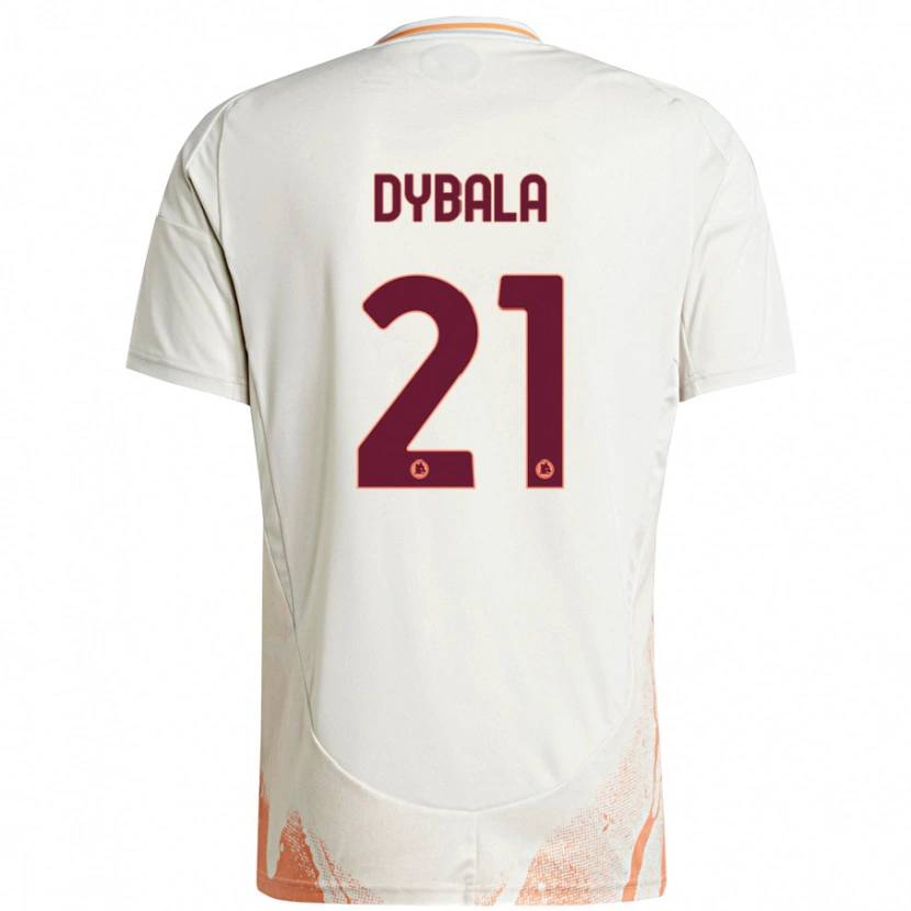 Danxen Niño Camiseta Paulo Dybala #21 Crema Blanco Naranja 2ª Equipación 2024/25 La Camisa México