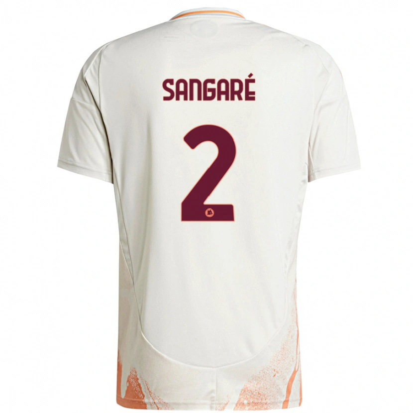 Danxen Niño Camiseta Buba Sangaré #2 Crema Blanco Naranja 2ª Equipación 2024/25 La Camisa México